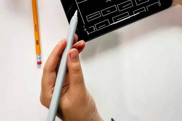 Wireframe einer Website auf einem Tablet